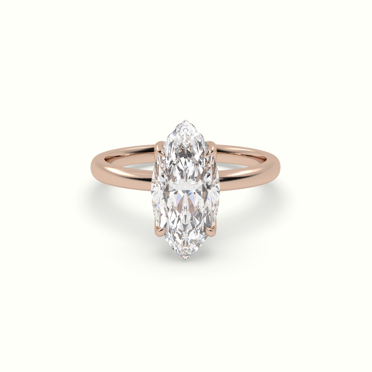 The Tulip Marquise Cut 4 Prong Hidden Halo Diamond Engagement Ring
