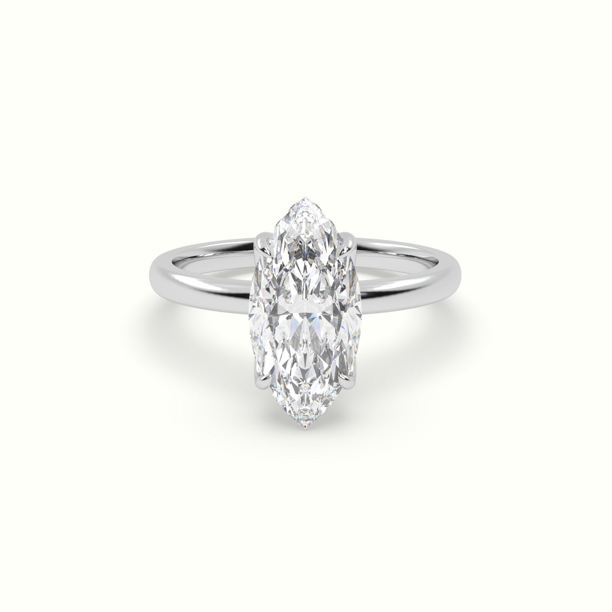 The Tulip Marquise Cut 4 Prong Hidden Halo Diamond Engagement Ring