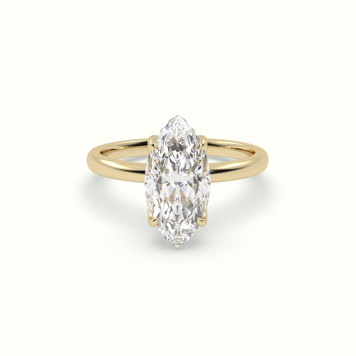 The Tulip Marquise Cut 4 Prong Hidden Halo Diamond Engagement Ring