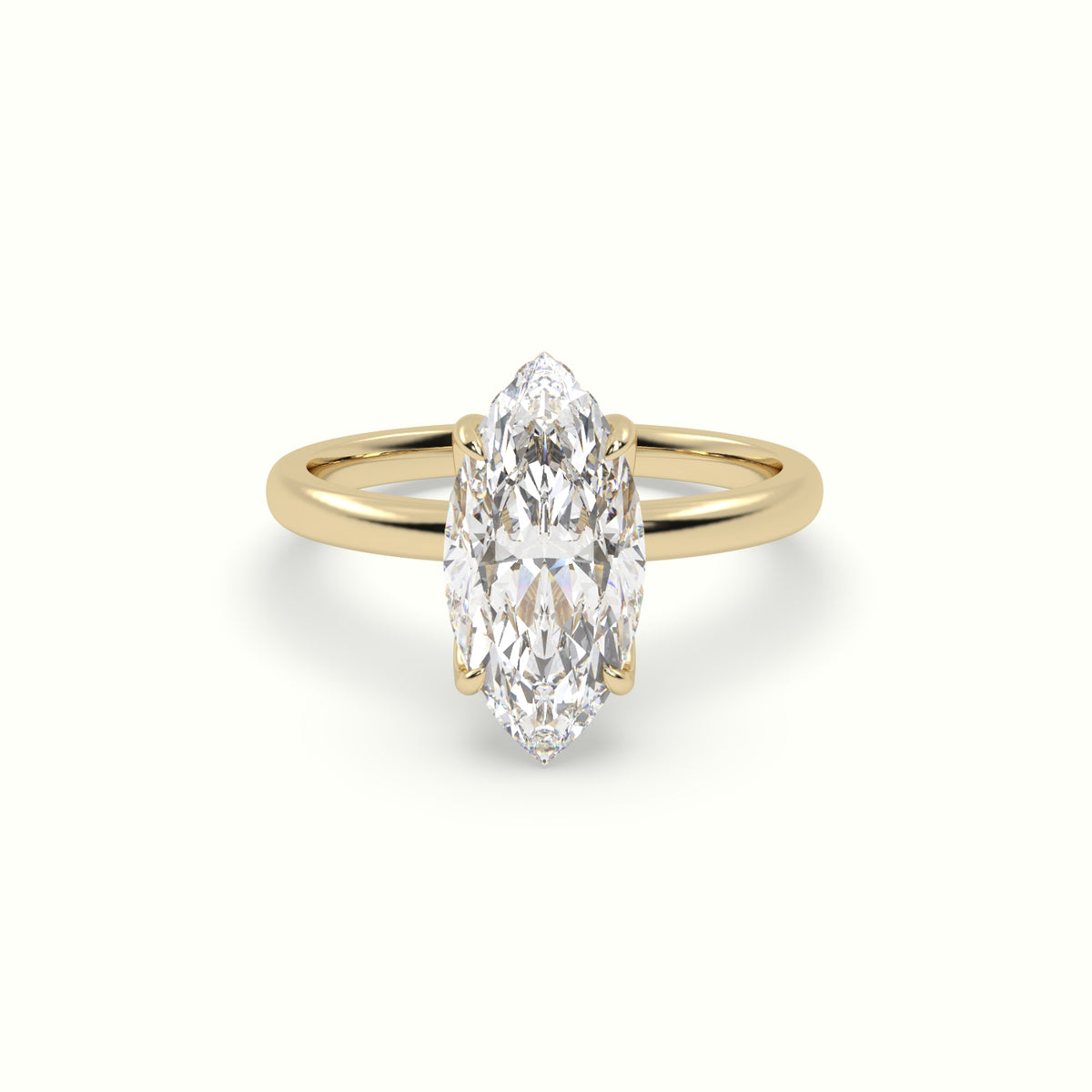 The Tulip Marquise Cut 4 Prong Hidden Halo Diamond Engagement Ring