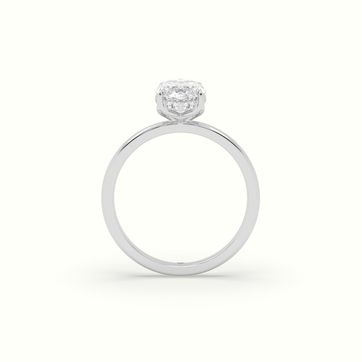 The Tulip Marquise Cut 4 Prong Hidden Halo Diamond Engagement Ring