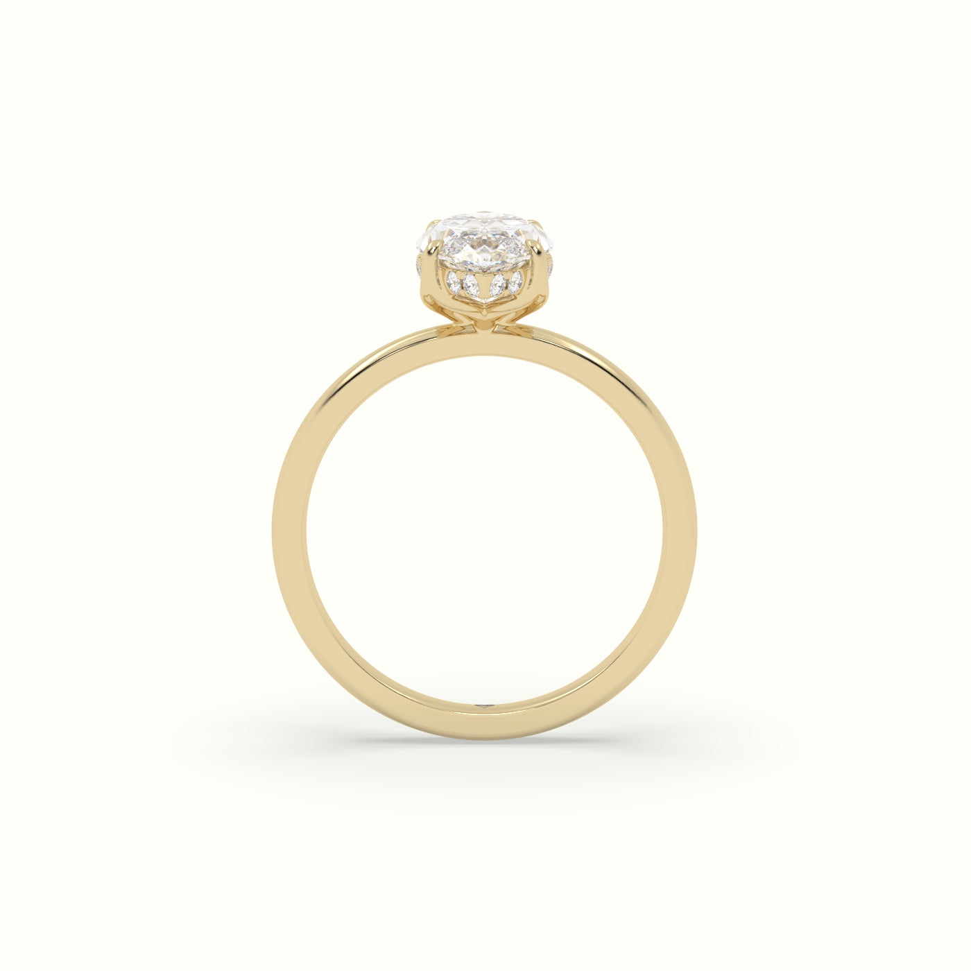 The Tulip Marquise Cut 4 Prong Hidden Halo Diamond Engagement Ring