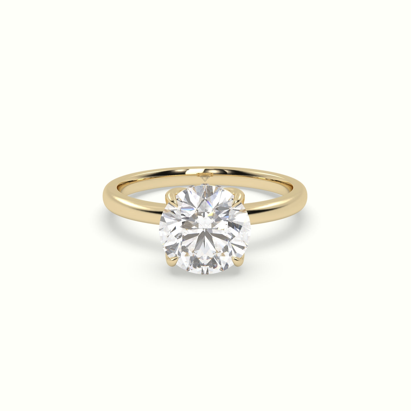 The Tulip Round Cut 4 Prong Hidden Halo Diamond Engagement Ring