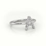 Round Cut Diamonds “A” Initials Monogram Alphabet Ring — White Gold