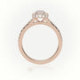 Round Cut Diamond Scallop Setting Vintage Engagement Ring — Rose Gold