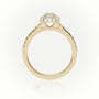 Round Cut Diamond Scallop Setting Vintage Engagement Ring — Yellow Gold