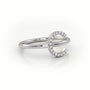 Round Cut Diamonds “C” Initials Monogram Alphabet Ring — White Gold