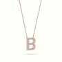 Initial “B” Diamond Necklace - 18k gold — Rose Gold