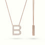 Initial “B” Diamond Necklace - 18k gold — Rose Gold