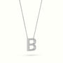 Initial “B” Diamond Necklace - 18k gold — White Gold