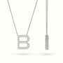 Initial “B” Diamond Necklace - 18k gold — White Gold