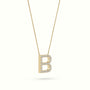 Initial “B” Diamond Necklace - 18k gold — Yellow Gold