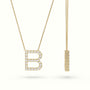 Initial “B” Diamond Necklace - 18k gold — Yellow Gold