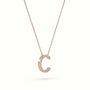 Initial "C" Diamond Necklace - 18k Gold — Rose Gold