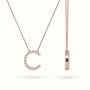 Initial "C" Diamond Necklace - 18k Gold — Rose Gold