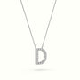 Initial "D" Diamond Necklace - 18k Gold — White Gold