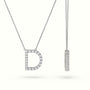 Initial "D" Diamond Necklace - 18k Gold — White Gold