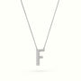 Initial "F" Diamond Necklace - 18k Gold — White Gold