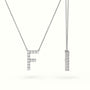 Initial "F" Diamond Necklace - 18k Gold — White Gold