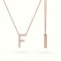 Initial "F" Diamond Necklace - 18k Gold — Rose Gold