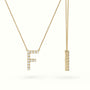Initial "F" Diamond Necklace - 18k Gold — Yellow Gold