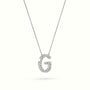 Initial "G" Diamond Necklace - 18k Gold — White Gold
