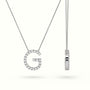 Initial "G" Diamond Necklace - 18k Gold — White Gold