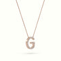 Initial "G" Diamond Necklace - 18k Gold — Rose Gold
