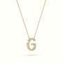 Initial "G" Diamond Necklace - 18k Gold — Yellow Gold