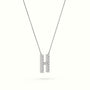 Initial "H" Diamond Necklace - 18k Gold — White Gold