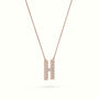 Initial "H" Diamond Necklace - 18k Gold — Rose Gold