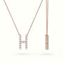 Initial "H" Diamond Necklace - 18k Gold — Rose Gold