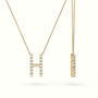 Initial "H" Diamond Necklace - 18k Gold — Yellow Gold