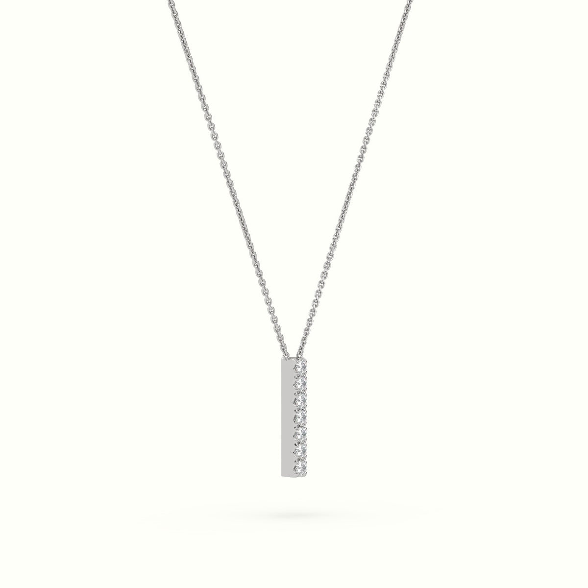 Initial "I" Diamond Necklace - 18k Gold — White Gold