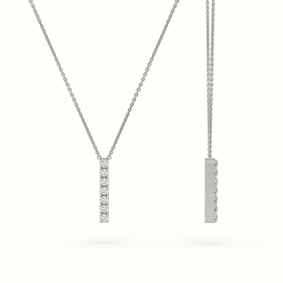 Initial "I" Diamond Necklace - 18k Gold — White Gold