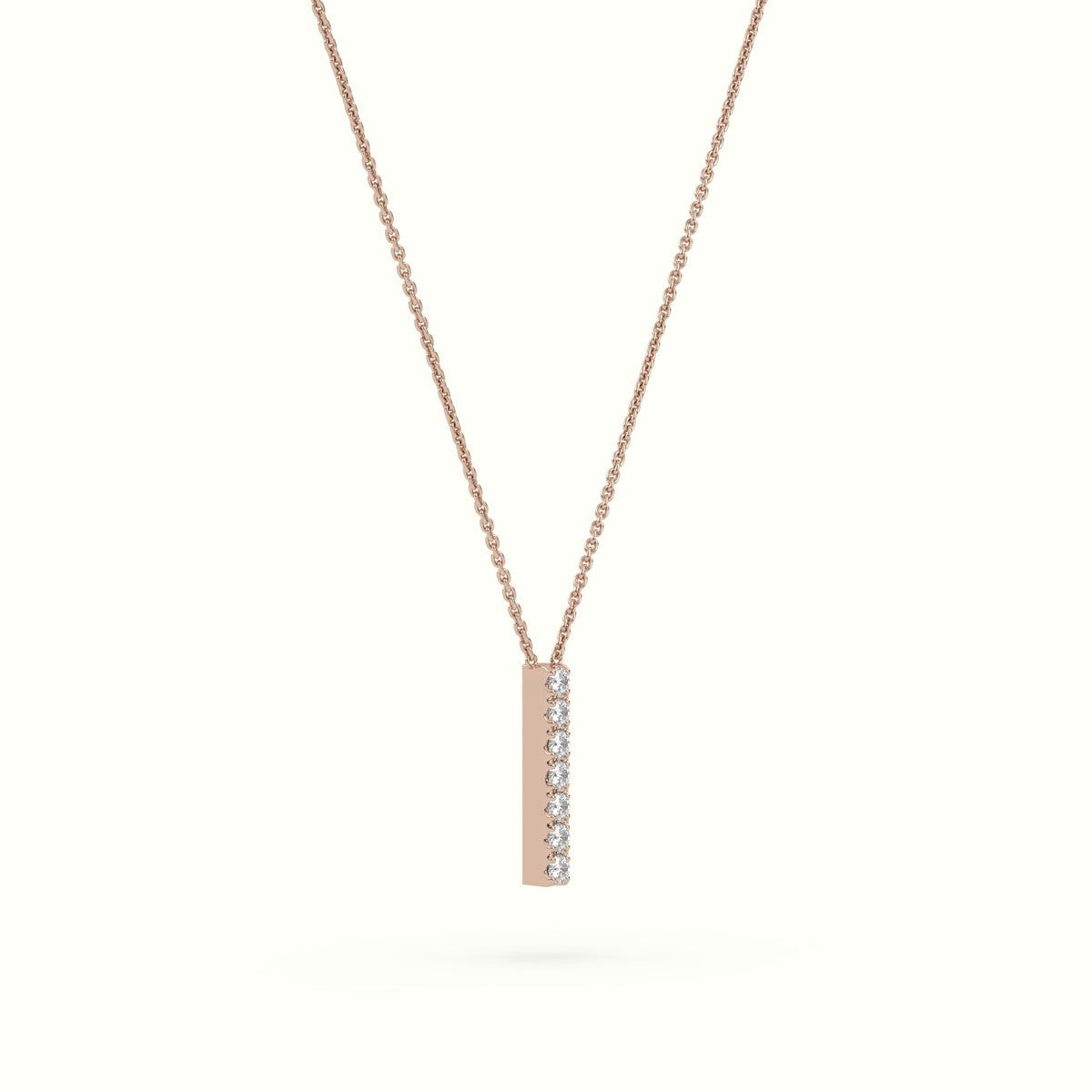 Initial "I" Diamond Necklace - 18k Gold — Rose Gold