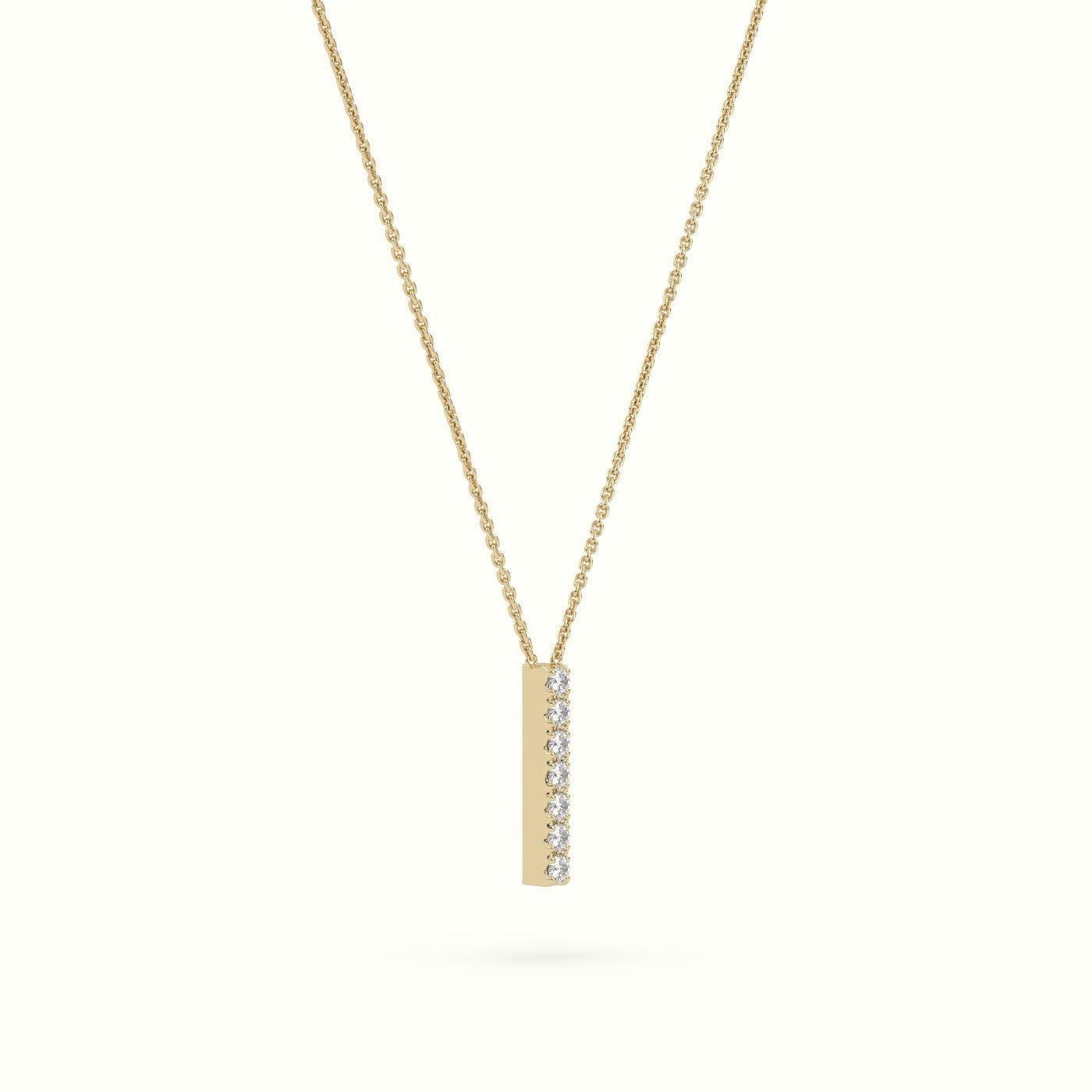 Initial "I" Diamond Necklace - 18k Gold — Yellow Gold