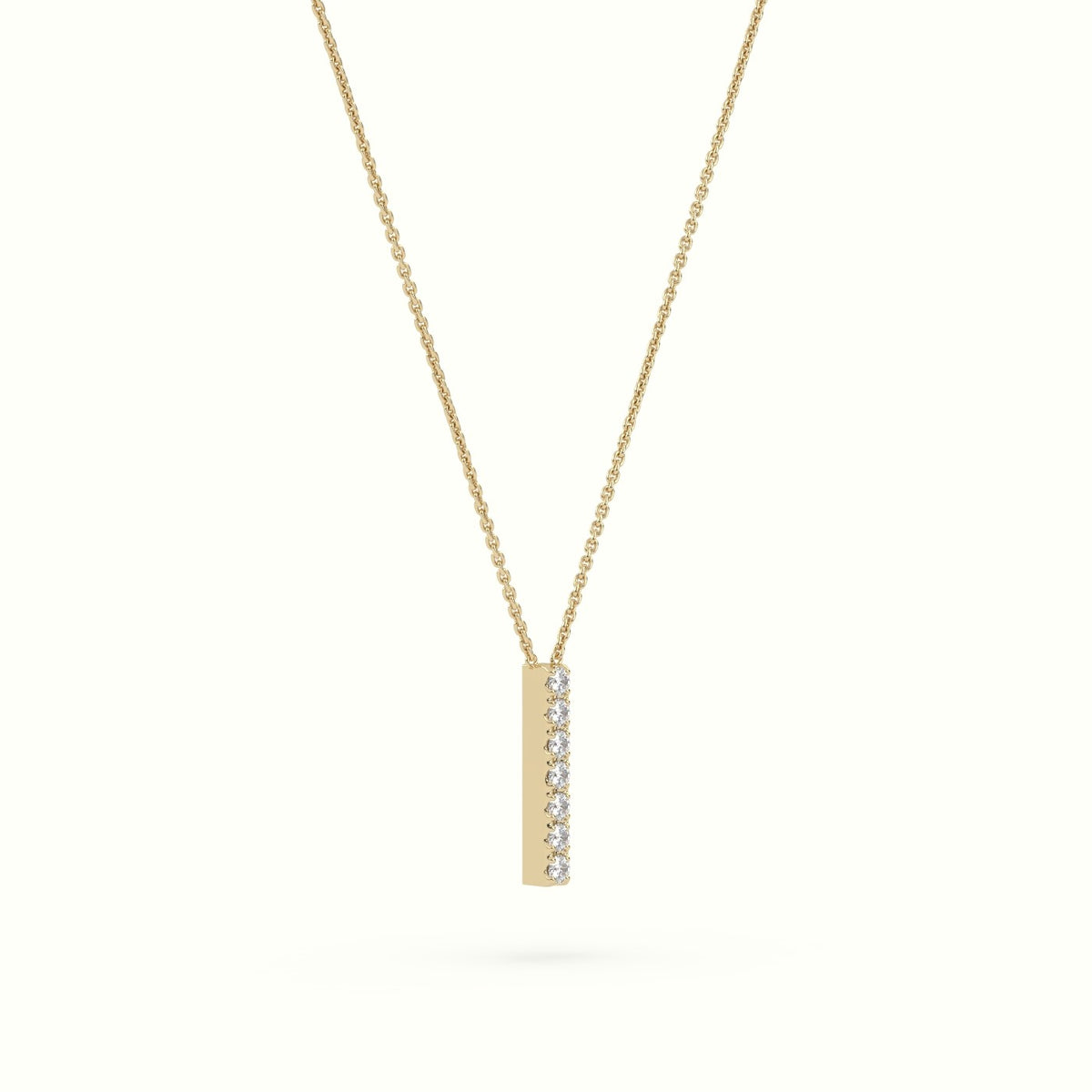 Initial "I" Diamond Necklace - 18k Gold — Yellow Gold