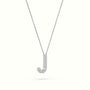Initial "J" Diamond Necklace - 18k Gold — White Gold