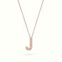 Initial "J" Diamond Necklace - 18k Gold — Rose Gold