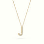 Initial "J" Diamond Necklace - 18k Gold — Yellow Gold