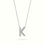 Initial "K" Diamond Necklace - 18k Gold — White Gold