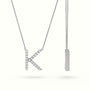 Initial "K" Diamond Necklace - 18k Gold — White Gold