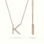 Initial "K" Diamond Necklace - 18k Gold — Rose Gold