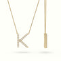 Initial "K" Diamond Necklace - 18k Gold — Yellow Gold