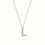 Initial "L" Diamond Necklace - 18k Gold — White Gold
