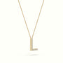 Initial "L" Diamond Necklace - 18k Gold — Yellow Gold