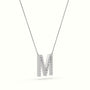 Initial "M" Diamond Necklace - 18k Gold — White Gold