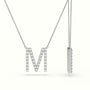 Initial "M" Diamond Necklace - 18k Gold — White Gold
