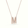 Initial "M" Diamond Necklace - 18k Gold — Rose Gold